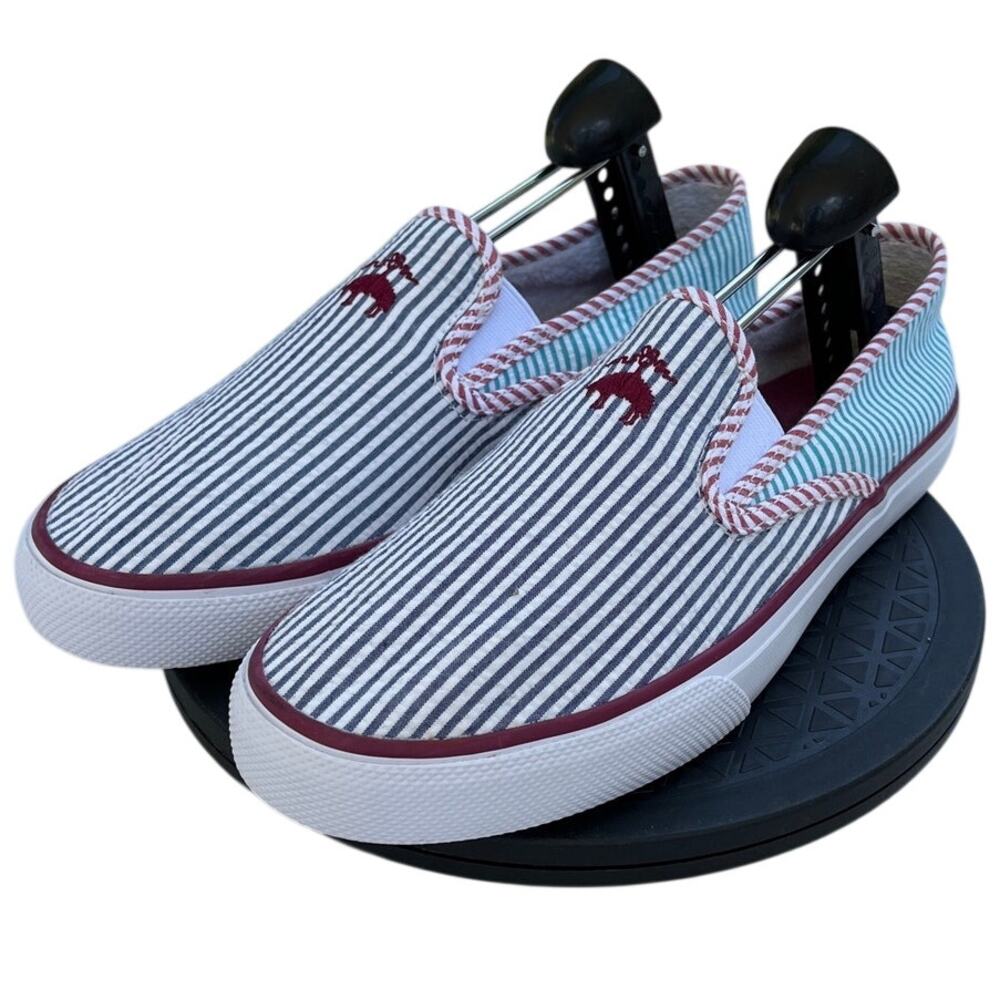 Sperry x Brooks Brothers STS24344 Striped Seersucker Slip On Sneakers SZ 9.5